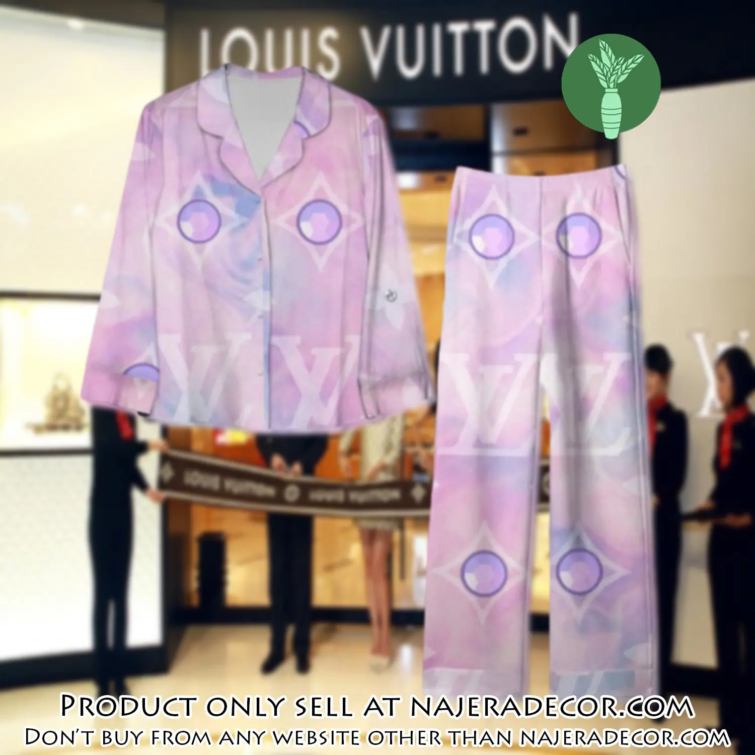 Trending luxury lv satin pajama set pjs1108 njr3802409